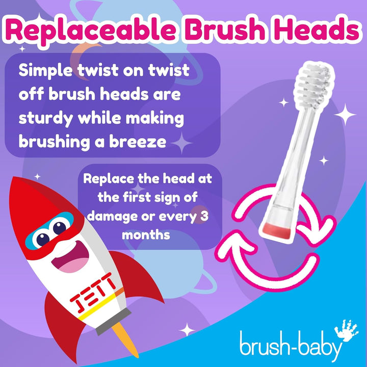 - Rocket Kidzsonic Kids Electric Toothbrush, 3+ Years - Deepclean Bristles, Suction Base - Fun Design with Flashing Disco Lights - 2 X Replacement Heads & 1 X AAA Battery