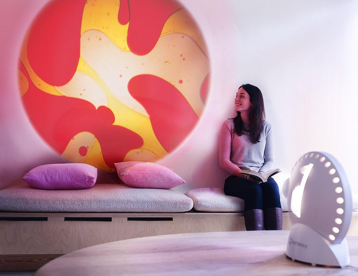 Sensory Room Projector - White with Lava Lamp Effect Wheel - Yellow/Red