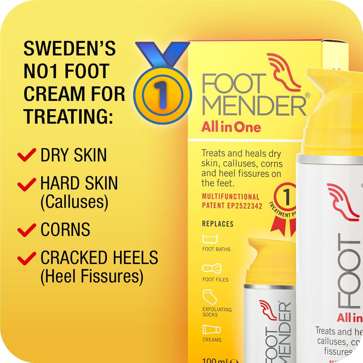 All in One | Treats and Heals Dry Feet, Hard Skin (Calluses), Corns and Cracked Heels (Heel Fissures) | Significant Effect after First Treatment | 100Ml