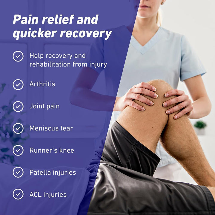 Knee Support Open Patella - Knee Brace for Arthritis, Joint Pain Relief, ACL, Meniscus Tear, Runners Knee, Walking, Running - Knee Supports for Joint Pain Men and Women - Adjustable