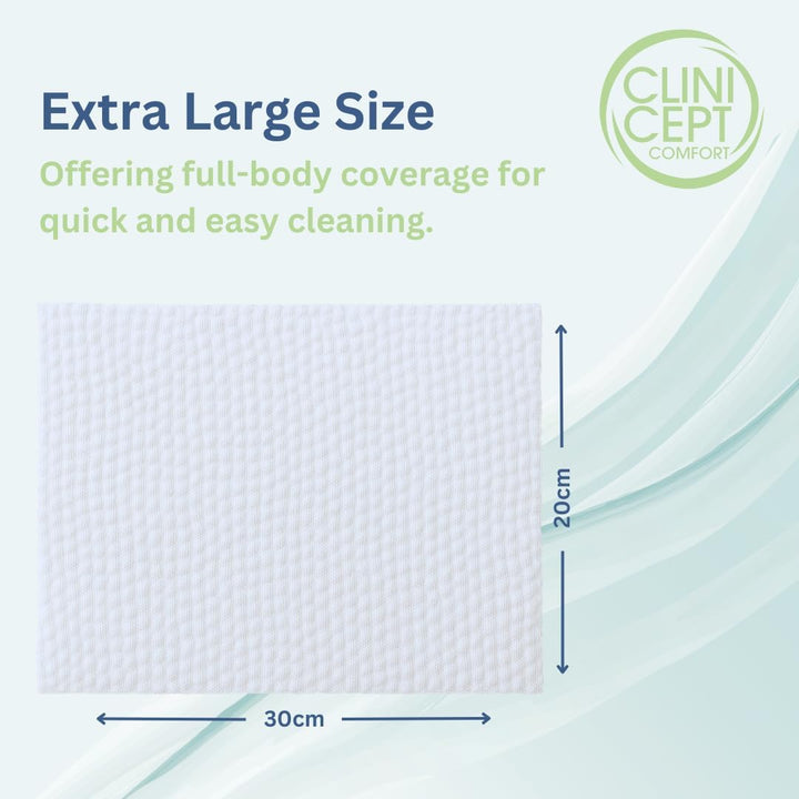 Comfort Biodegradable Sensitive Premium Full Body Adult Cleansing Wet Wipes Large Refreshing Rinse Free Fragrance-Free Bed Bath Intimate Care Soft Sheets. Used by NHS - 80 Wipes