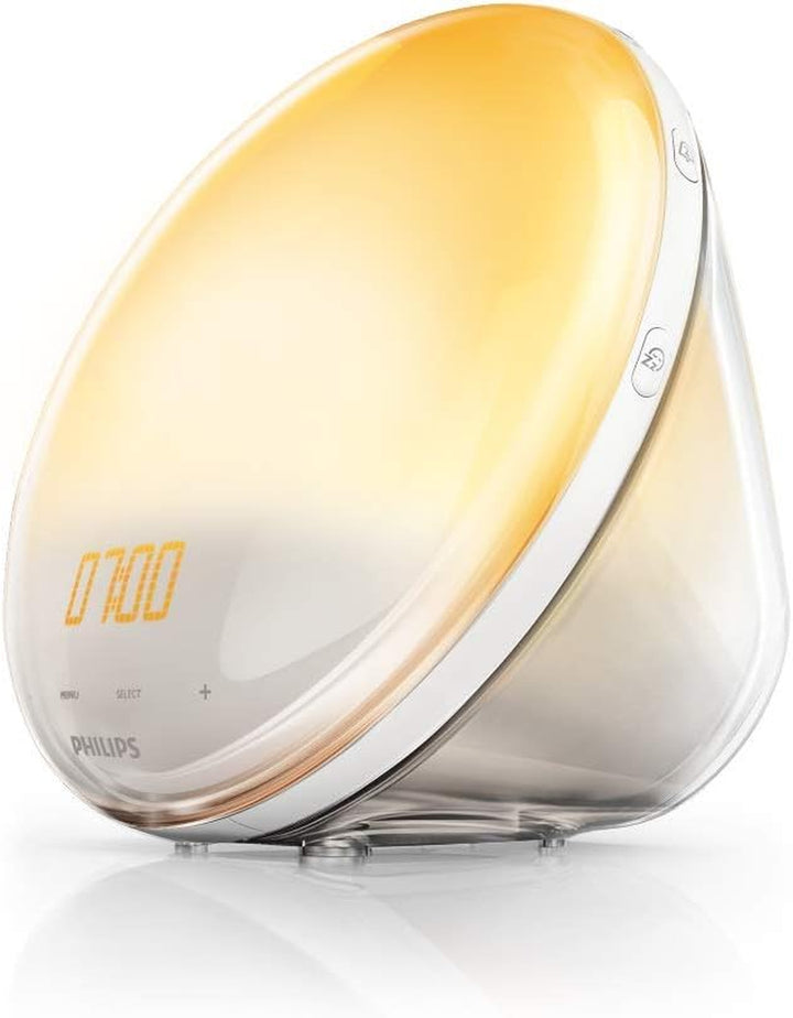 Wake up Light, White, 5 Natural Alarm Sounds, Sunrise Simulation, Midnight Light, HF3519/01