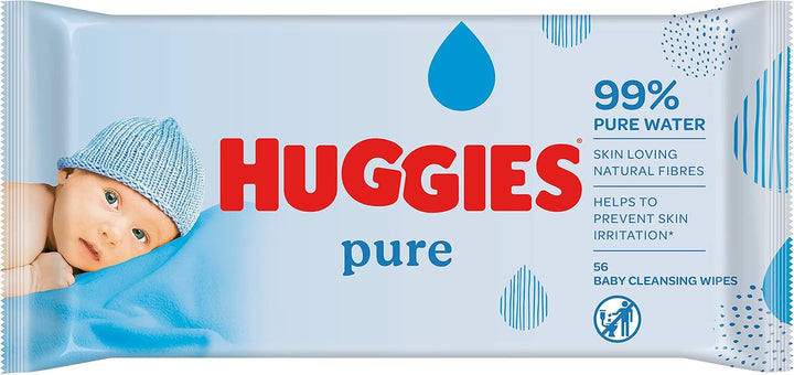 Pure Baby Wipes - Pack of 10 (10 X 56 Packs, Total 560 Wipes)