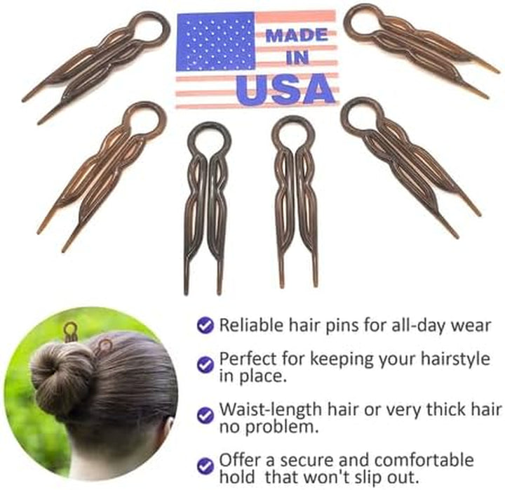 Hair Pins - Plastic, U-Shaped Magic Grip Hairpins, Strong Durable Pins for Fine, Thick & Long Hair, Hair Styling Accessories (Tortoise Shell)