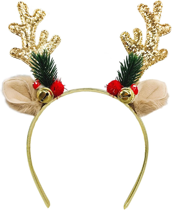Animal Ears Headband - Reindeer Antlers for Christmas & Halloween, Dark Brown