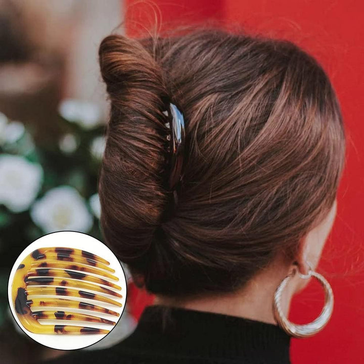 5 Pcs French Twist Comb Retro Celluloid Hair Comb 9 Teeth Non Slip Comb Clips Hair Styling Accessories for Women and Girls Multicolour