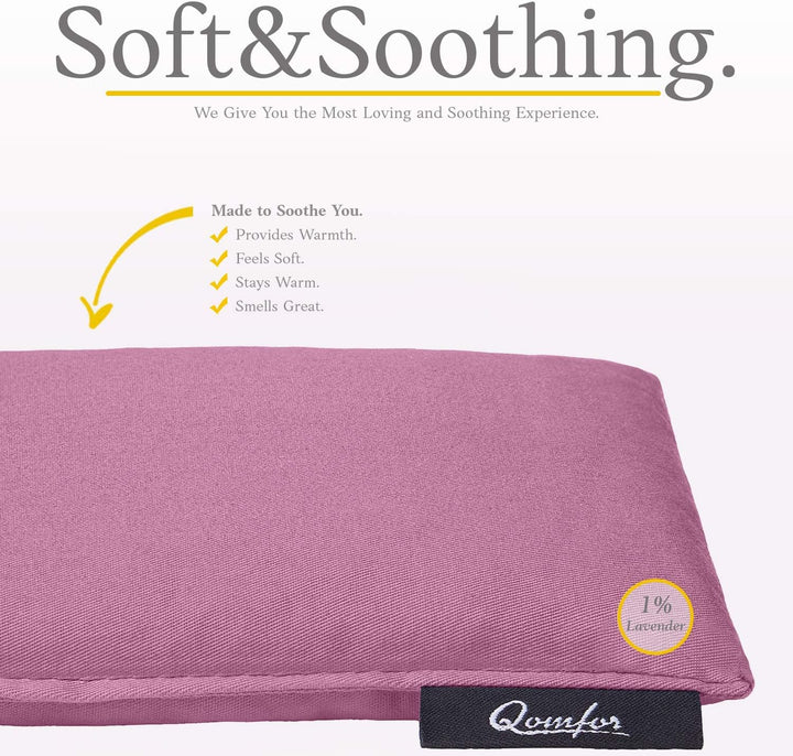 Large Wheat Bag for Pain Relief - Microwavable Heat Pack with Lavender - Flexible Heat Pad for Back, Neck, Shoulder, Period Pain Relief - Soft & Soothing Heated Neck Warmer (Purple)
