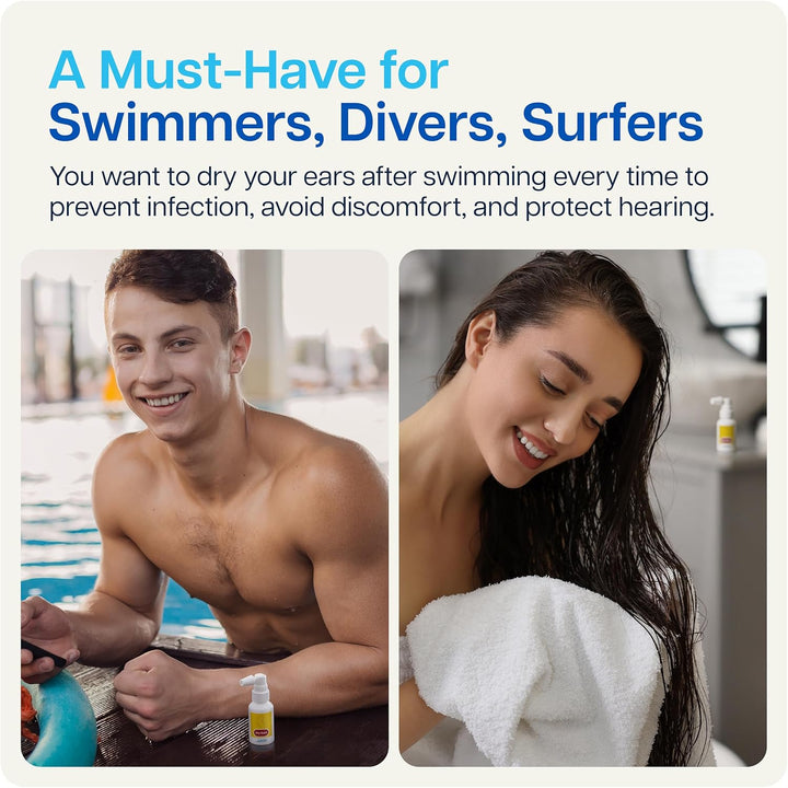® Dry Ears | Swimmers Ear Drops Spray - Ear Drying Drops for Swimmers Adults and Kids/Remove Water Trapped in Ears and Hearing Loss (30 ML)