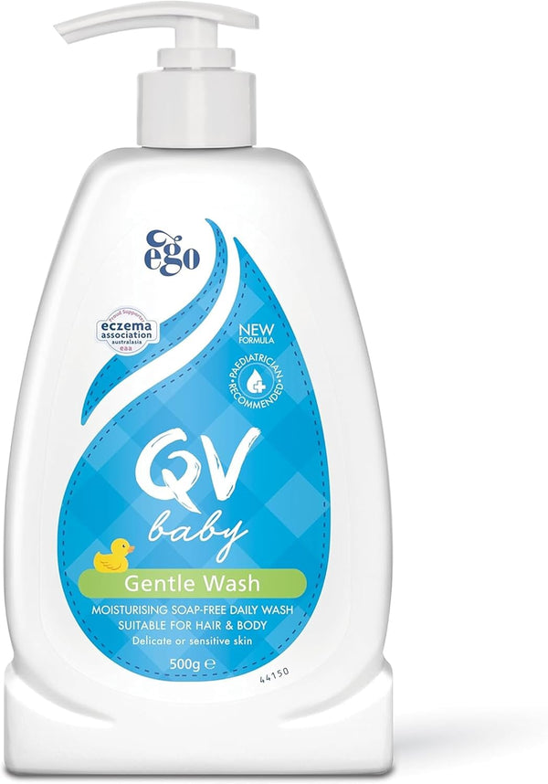 Baby Gentle Wash 500Ml - with Vitamin B3 & Glycerin, Delicate Soap-Free, Ph-Balanced for Everyday Use Suitable for Face, Body & Hair, Body Wash for Sensitive Skin, Eczema, Psoriasis, Bath