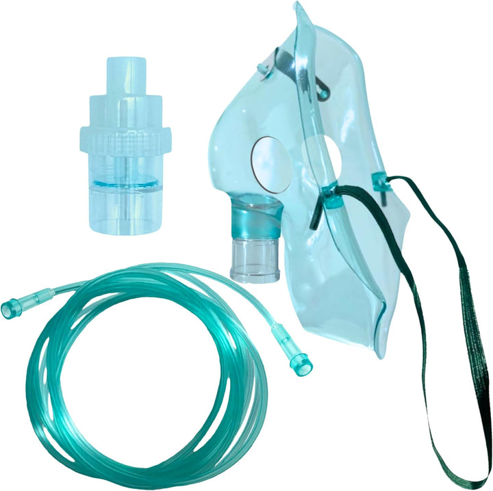 Nebuliser Replacement Set – Includes Upgraded Adult Nebuliser Mask, 2.1M Long Tubing & Nebuliser Chamber – Universal Nebuliser Replacement Accessory for Home & Travel Use.