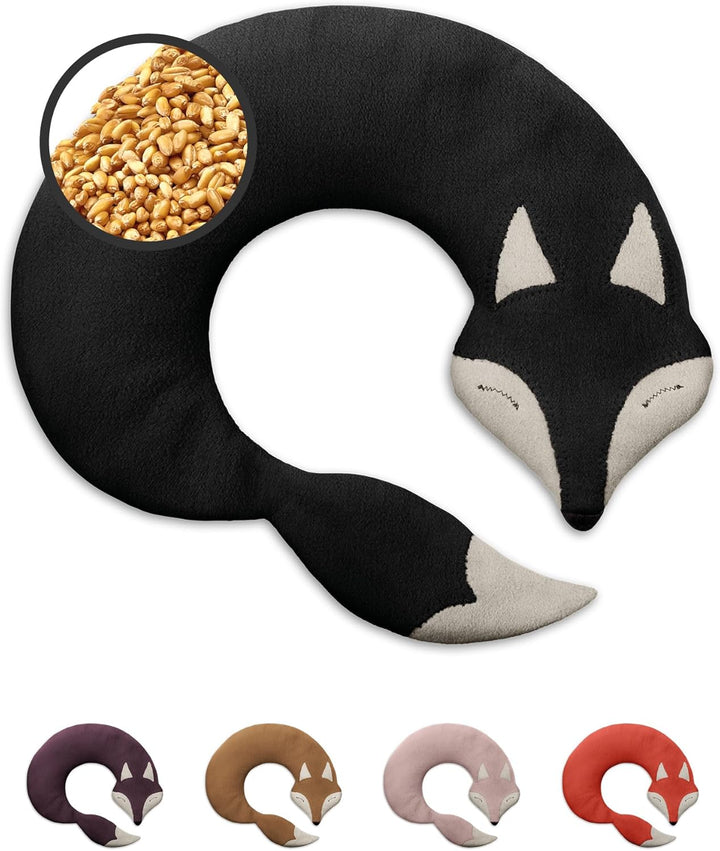 Wheat Bag Microwavable - 100% Organic Cotton and Organic Wheat - Fox Red - Microwave Pillow, Unscented - Snug Grain Pillow Ideal for Tension in Back, Neck and Shoulders