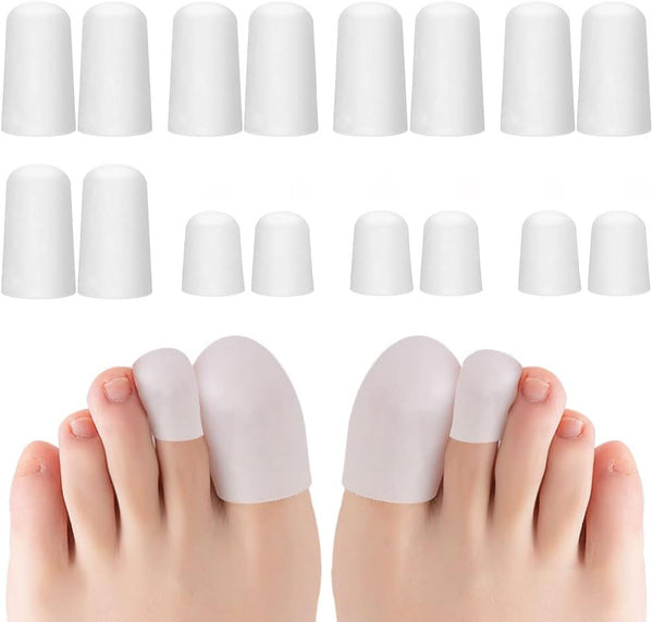16 Pcs Gel Toe Protectors, Silicone Toe Cover Protector for Men & Women Running, Walking, Prevent Blister, Corn, Calluses, Sore Toes, Hammer Toes Prevent Friction Injury