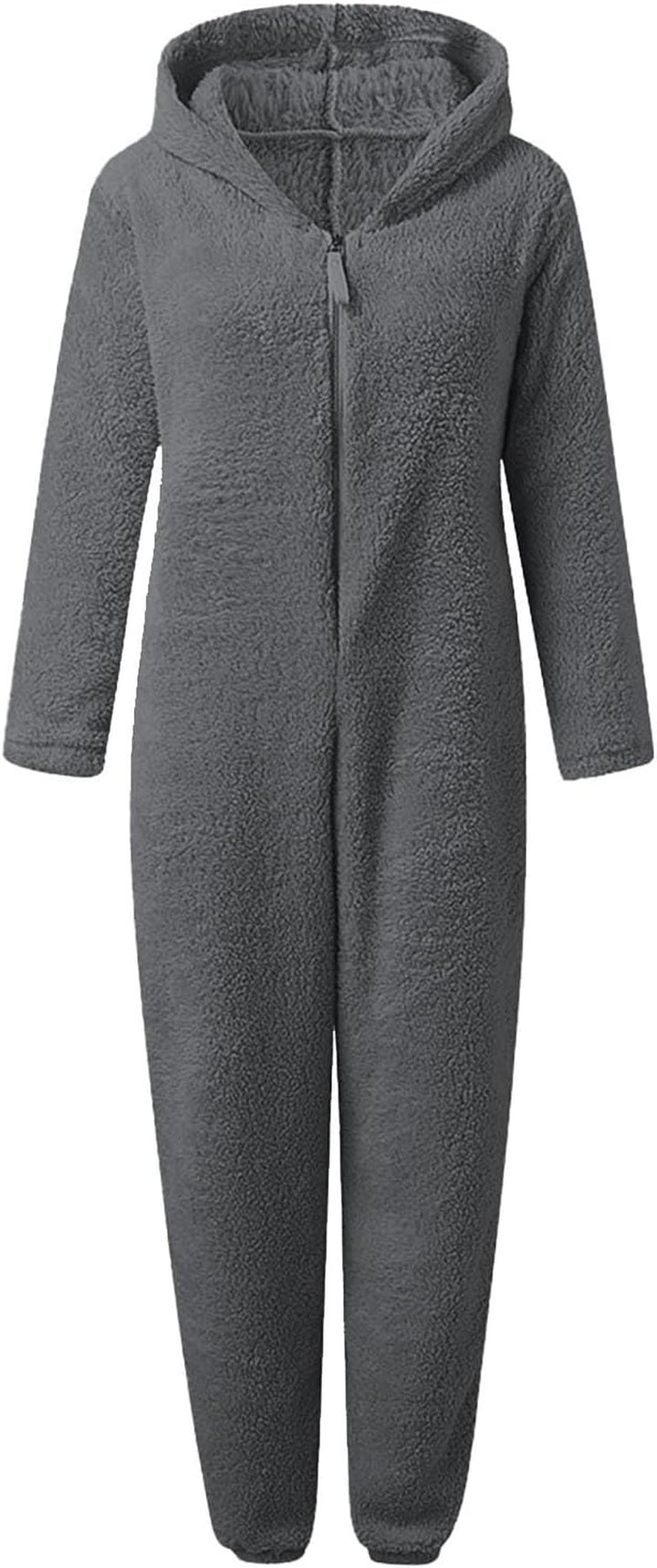 Girls Fleece Hooded Romper Jumpsuit with Ears Soft Warm Winter Pajamas Play Costume for Toddler Kids