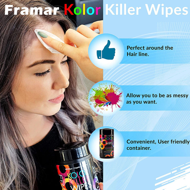 Professional Hair Colour Remover – 100 Wipes for Dye & Bleach Removal Hair Color Remover, Dye Remover Hair Dye Permanent