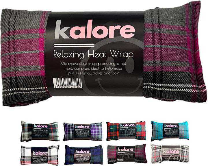 Wheat Bags Microwavable Neck and Shoulder Wrap - Relaxing Lavender Heat Bags Microwavable for Comfort - Tartan Cotton Fabric with UK Wheat Heat Bags Microwavable Compress by  - Purple