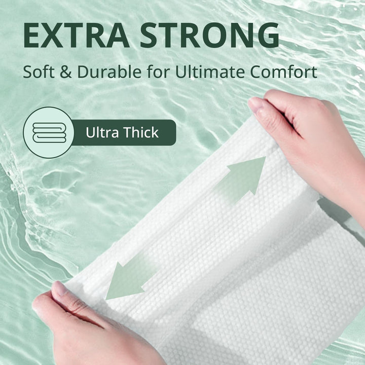 Wet Wipes for Adults, Extra Large 20X30 Cm Body Cleaning Wipes for Elderly Care & Incontinence Cleansing, Extra Thick Adult Washcloths Disposable with Aloe & Vitamin E, Unscented, 220 Count