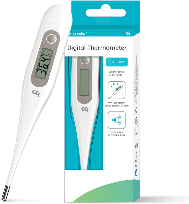 Digital Thermometer, Oral Thermometer Adults Kids Babies, Accurate Fast Switchable Body Temperature Thermometer, Orange