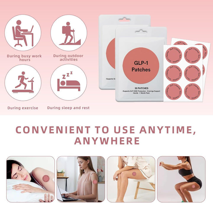 GLP1 Patch, Weight Loss Patch, Slim Patch, Natural Metabolic Support Patches - 60 PCS Supply | with Cinnamon, Chromium & B Vitamins | Plant-Based, Slimming Patches for Women & Men