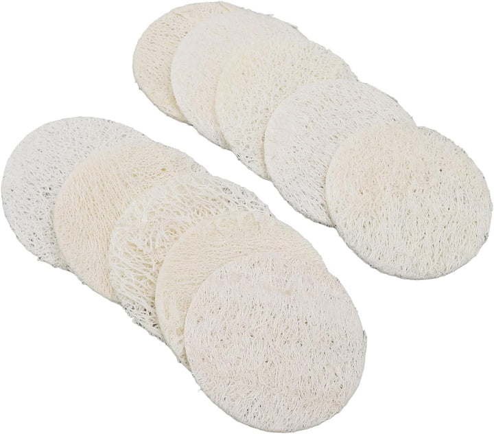 10Pcs Loofah Dish Scrubber Reusable Sponge Set 2.4X2.4In Clean Plates Pots with Sturdy Fibers, Strong Absorbency for a Cleaner Kitchen