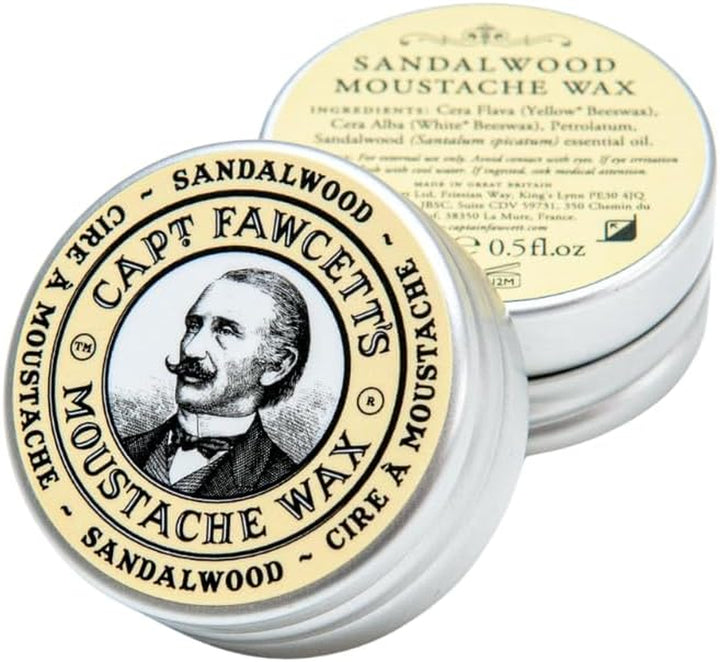 Expedition Strength Moustache Wax 15Ml – Extra Firm Hold Moustache Wax for Men – Classic Sandalwood Scented Styling Wax for Long-Lasting Shape & Definition