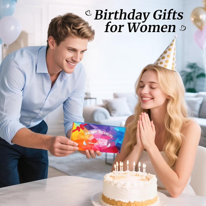 Birthday Gifts for Women:  8 Pcs Shower Steamers Aromatherapy Bath Bombs SPA Self Care, Small Relaxation Friendship Thank You Gifts for Women Men Mum, Advent Calendar Christmas Stocking Fillers