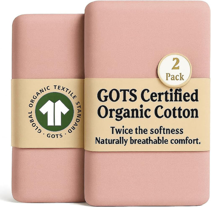 Organic Snuzpod 4 Compatible Crib Sheets - Thickest & Softest 2000GSM GOTS 100% Organic Cotton – Set of 2 Snuzpod Fitted Sheets – Snuzpod 4 Fitted Sheet 40 X 75.5 – Premium Snuzpod Mattress Bedding