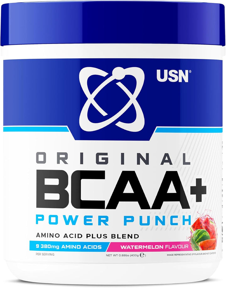Power Punch BCAA Amino Acids Powder, Tangerine Flavour - 400G, Vegan BCAA Powder, Vitamin B6 & No Sugar, Pre Workout or Intra Workout Energy Drink Mix & Dietary Supplement to Maximise Performance