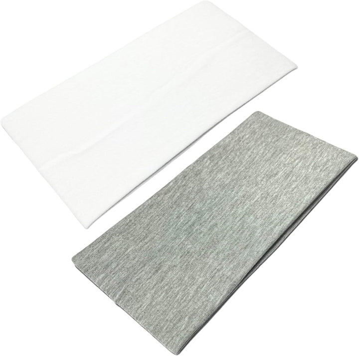 Extra Wide Headbands 11Cm Plain Stretchy Kylie Head Band 2 Pack Unisex Bandeau Headbands for Women & Men Soft Hairbands Yoga Bandana Headband (Black)