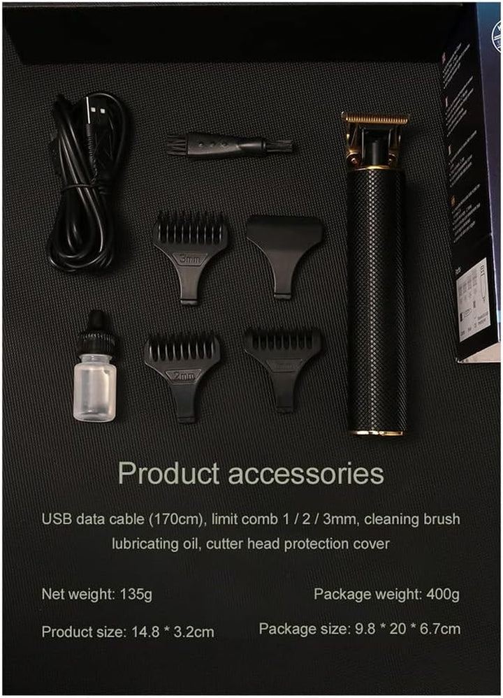 USB Rechargeable Trimmers Professional Hair Finishing Trimmers Electric Trimmers Black