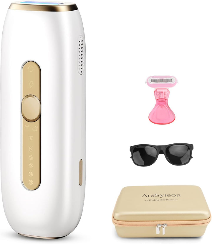 IPL Laser Hair Removal, Sapphire Cooling Painless Laser Hair Removal 1200Nm Hair Removal Laser 3 Modes and 5 Levels of Adjustment Permanent Hair Removal