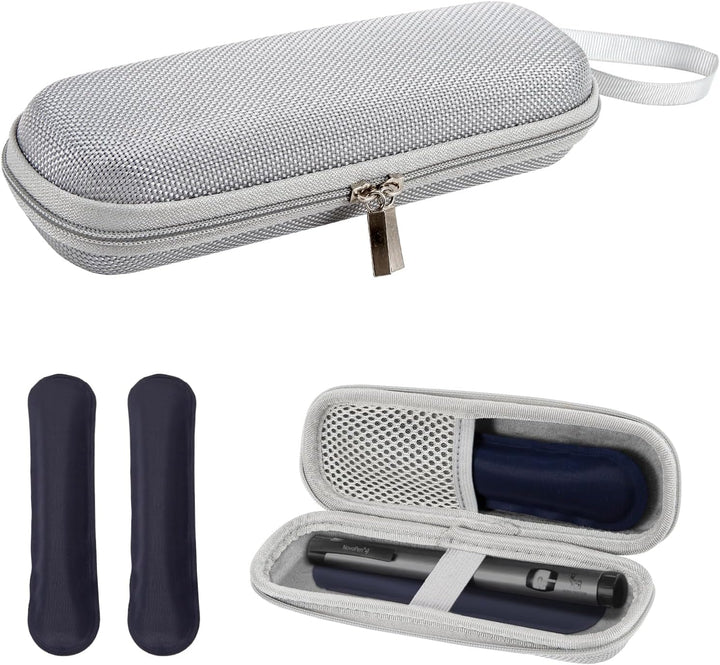 Insulin Cooler Travel Case,Monjaro Insulin Pen Case,Medicine Cool Bag with 2 Ice Packs,Portable Diabetic Medication Needles Medical Supplies Cooling Small Storage Travel Pouch