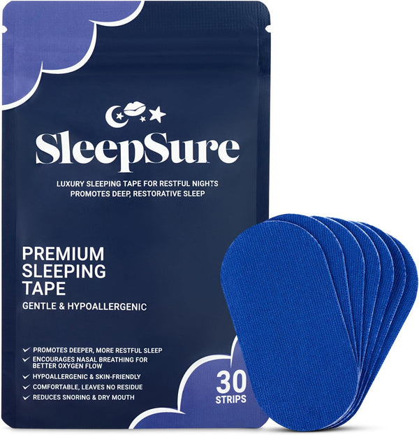 Sleep Tape – anti Snoring Aid & Mouth Tape for Sleeping, Enhanced Nasal Breathing with Gentle Adhesion, 30 Strips to Stop Snoring & Improve Sleep Quality