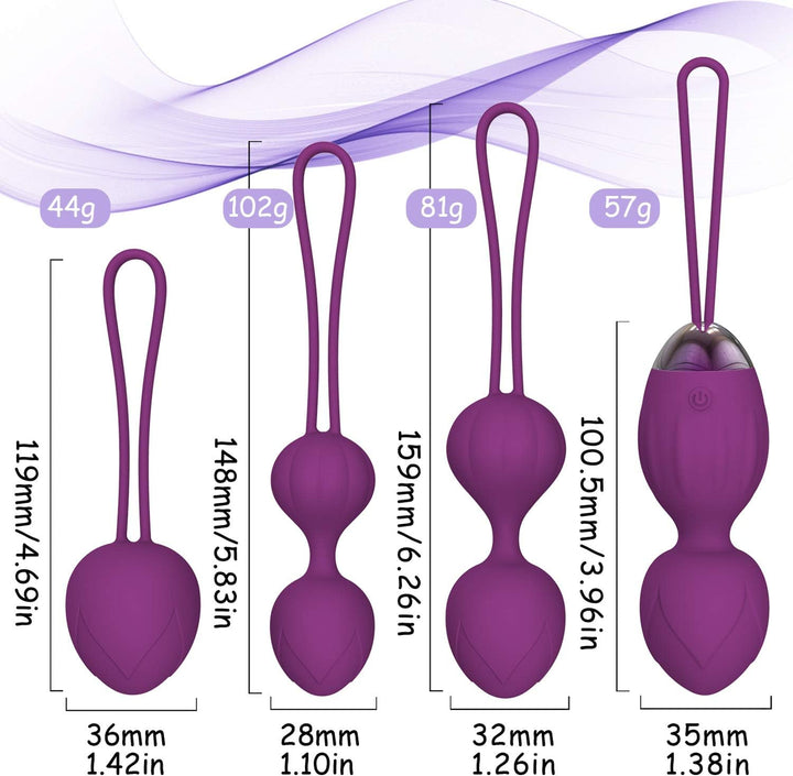 Kegel Exercise Ball Set - Ball Ben Wa Balls Sets for Tightening and Strengthen Bladder Control Trainer Pelvic Floor Exerciser Weight for Beginners and Advanced Women Postpartum Repair
