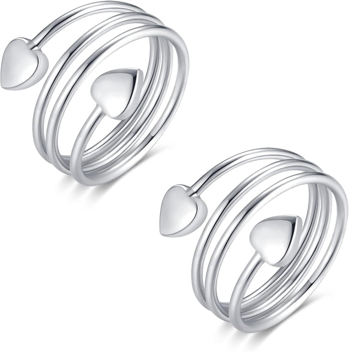 2PCS Copper Magnetic Rings for Women & Men with Strong Ultra Strength Magnets 99.99% Solid Pure Copper Adjustable with Gift Box