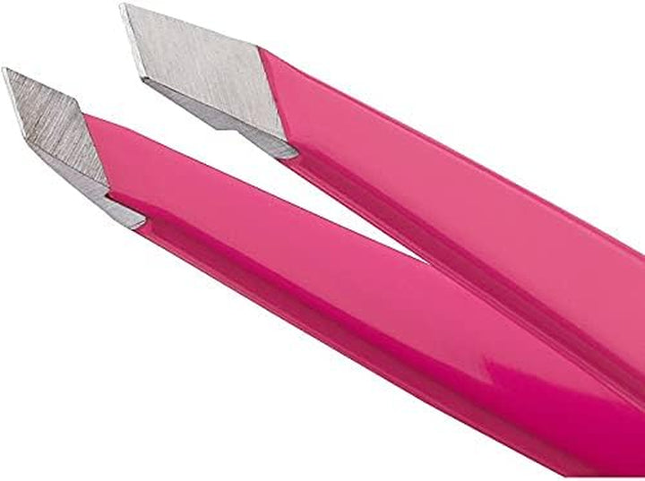 Professional Slanted Tweezer for Facial Hair Women & Men Stainless Steel Precision Tweezers for Ingrown Hair (Pink)