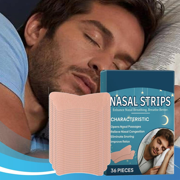 Nasal, Snoring Respiratory Strips - 36 Pieces Nose Strips for Sleeping - Ventilation Nasal Strips for Breathing, Respiratory Strips for Sleeping Overnight, Mouth Breathing, Snoring