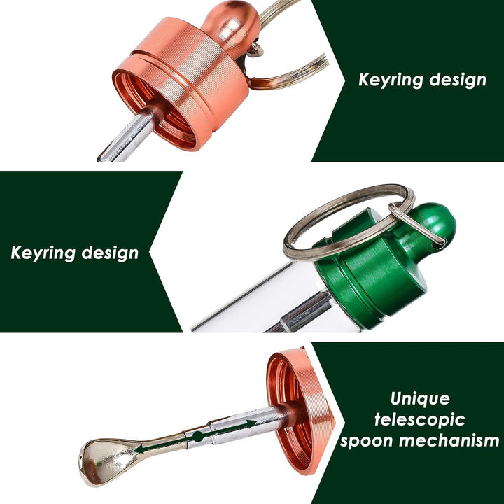 6Pcs Bottle with Spoon, Practical Vial with Spoon Kit, Waterproof Premium Glass Vial for Outdoor Travel(Transparent)