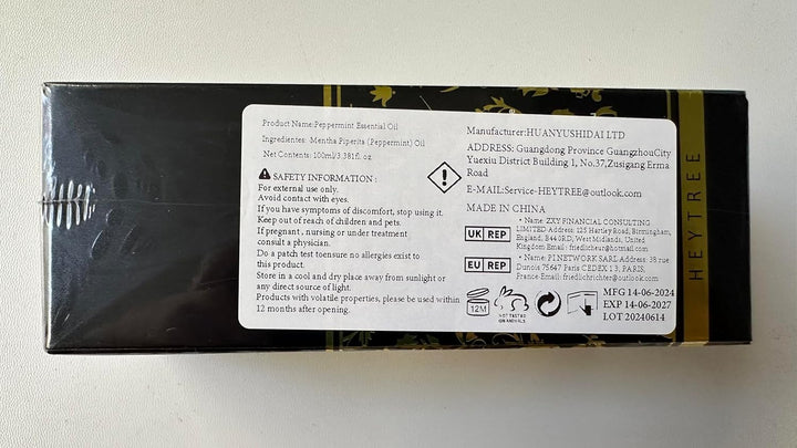 Peppermint Essential Oil 100Ml - Pure Natural Essential Oils Strong,Fresh Minty Scent Increases Clarity - Perfect for Aromatherapy,Diffuser, Clear Breathing-Strong Peppermint Oil