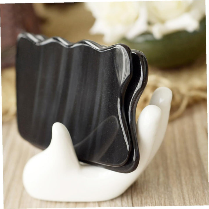 Natural Horn Scraping Board Gua Sha Tool Smooth Skin-Friendly Massager for Face Neck Back Therapy Massage with Comfortable Grip