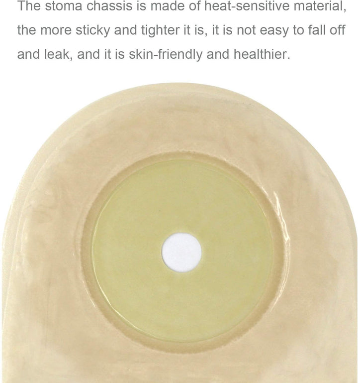 One Piece Ostomy Bag, Drainable Pouches Colostomy Ostomy Care Bag Incontinence Bags for Ileostomy Care Supplies, Cut to Fit 20-65Mm(Pack of 10)