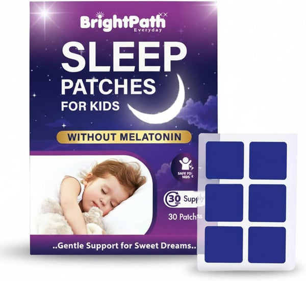 Sleep Patches for Kids – Natural Bedtime Support | 30 Patches (30-Day Supply) | Gentle Sleep Aid for Kids | Melatonin-Free, Herbal & Magnesium Formula