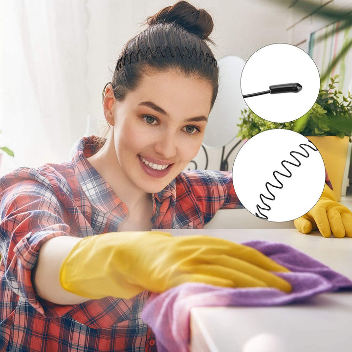 Metal Hair Band for Men,Women Elastic Wavy Hairband,Black Non-Slip Metal Headbands,Suitable for Outdoor Sports,Everyday Wear. (6 Pcs)