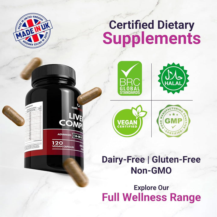 Liver Care & Detox Capsules High Strength | Milk Thistle, Artichoke, Dandelion & Choline | Essential Natural Ingredients for Healthy Liver Function | 120 Vegan Capsules