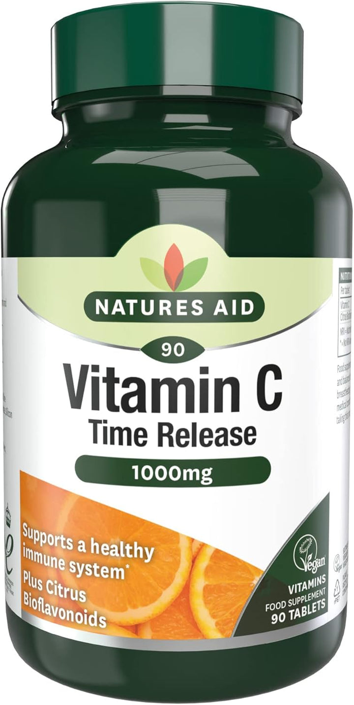 Vitamin C 1000Mg Time Release - High Strength with Bioflavonoids - Supports Immunity, Bones & Heart - Antioxidant - Vegan, Gluten-Free, Non-Gmo Supplement – 30 Tablets