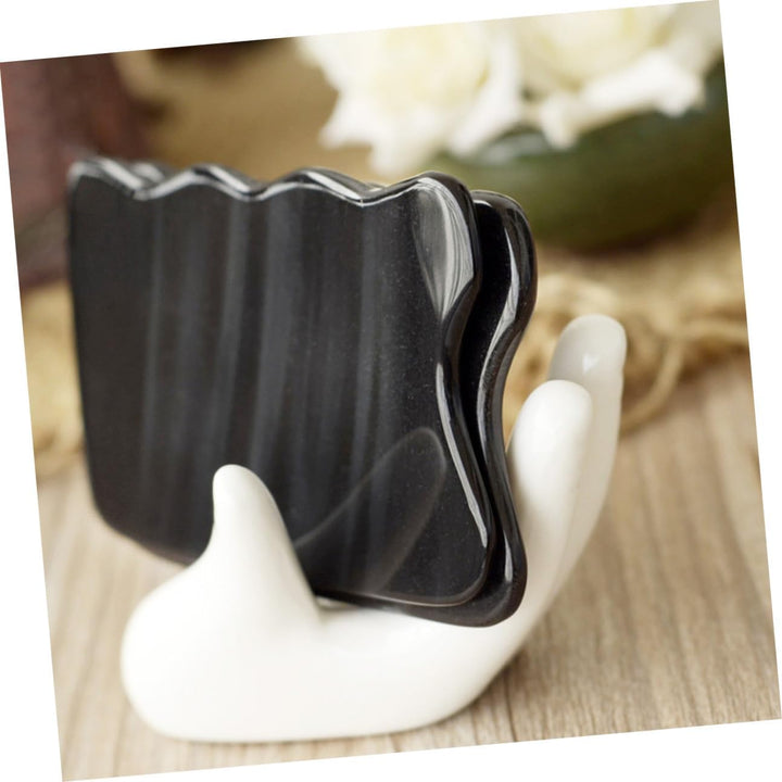 Natural Horn Gua Sha Tool Multi-Functional Massager Board for Face Neck Back Therapy Massage Smooth Skin-Friendly Scraping Plate for Relaxation and Relief
