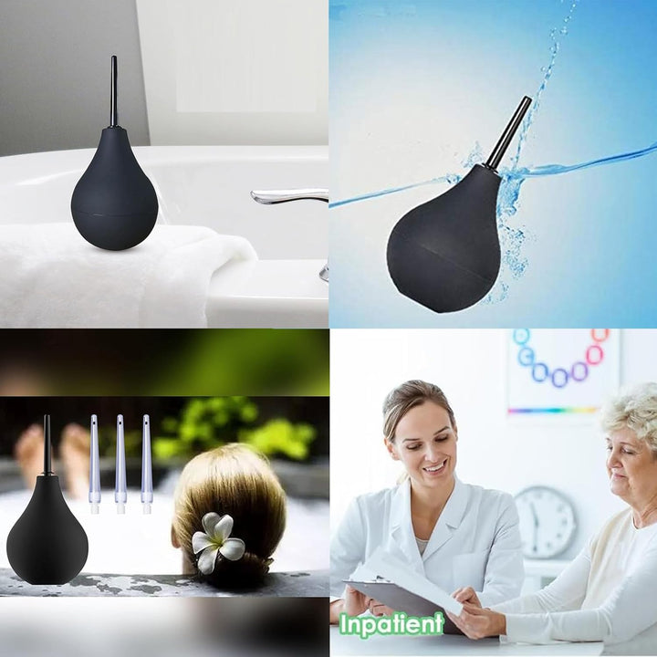 4 PCS Enema 220 Ml Constipation Relief Bowel Cleanse for Men Detachable Slim Nozzles Reusable Colon Cleanse Anal Douche Enemas at Home Kit Fast for Men and Women Douches