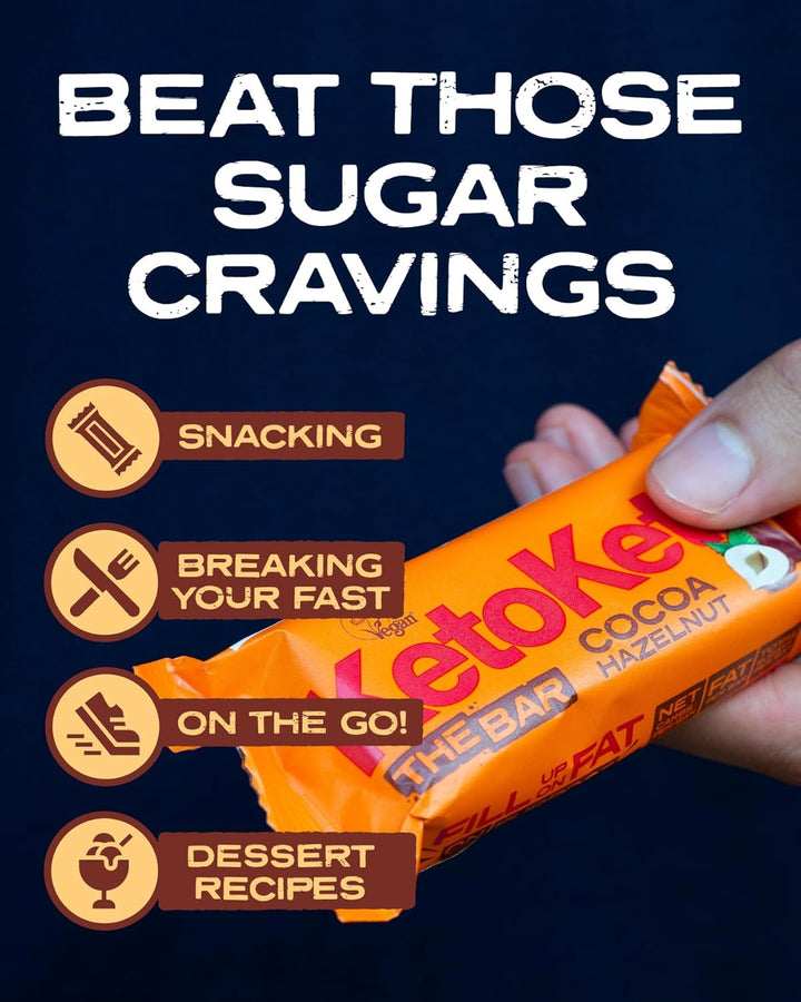 Bars 12 X 50G Keto Snacks Weight Loss | Keto Diet, Sugar Free Snack, Meal Replacement Bar | Healthy Snacks, Low Carb Food | Low Calorie, Vegan Food, Breakfast Bar (Cocoa Hazelnut)