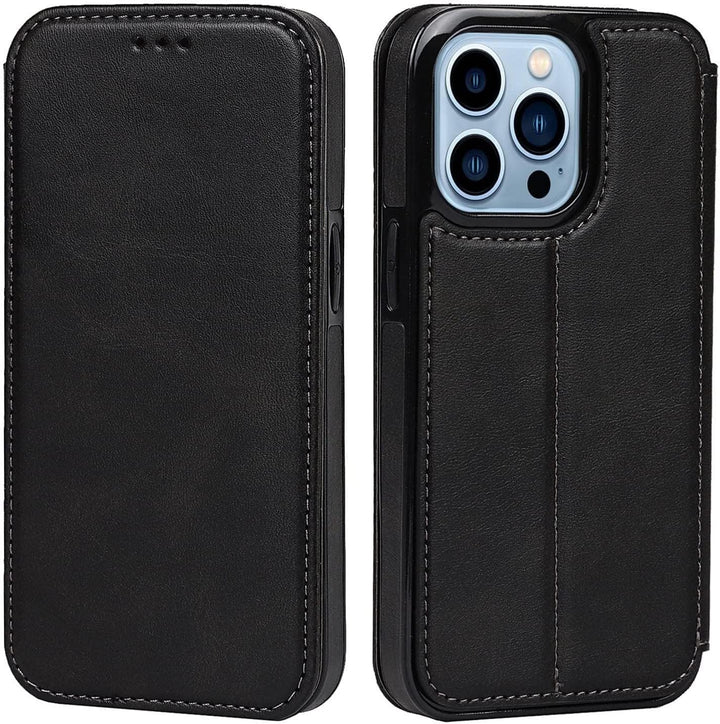 Wallet Case for Iphone 13/13 Pro/13 Pro Max, PU Leather Magnetic Protective Flip Case Cover with Credit Card Slot Viewing Stand Shockproof TPU (Color : Red, Size : 13Pro Max 6.7")