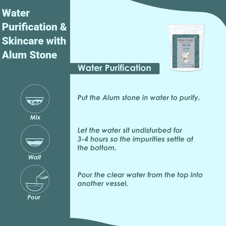 Mi Nature Potassium Alum Stone 250G |Phitkari Block| Pure Fitkari for Post Shave Care | Skin Care & Multiple Uses| Natural Deodorant