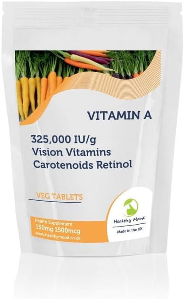 Vitamin a 150Mg 1500Mcg 325,000 Iu/G 120 Tablets - Letterbox Friendly UK Fast Delivery -Vision Vitamins Carotenoids Retinol